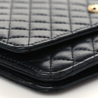 Chanel Lambskin Micro Quilted Wallet On Chain WOC Black 9 of 10