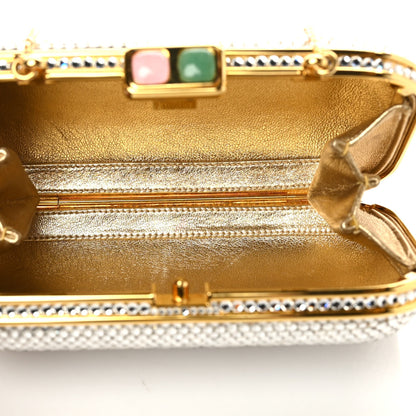 Judith Leiber Swarovski Crystal Minaudiere Clutch Gold 8 of 9