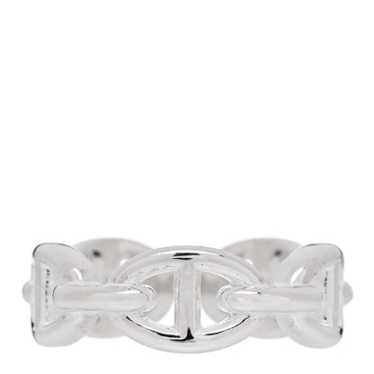 Hermes Sterling Silver PM Chaine d'Ancre Enchainee Band Ring 55 7.25 1 of 9