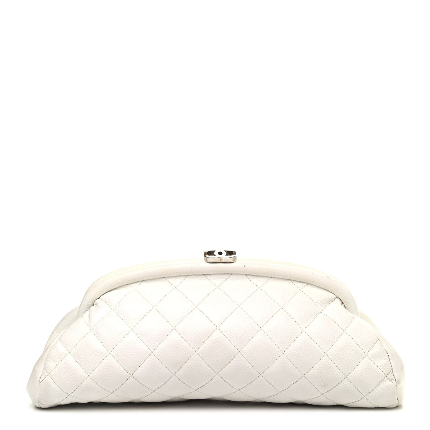 Caviar Quilted Timeless Clutch White