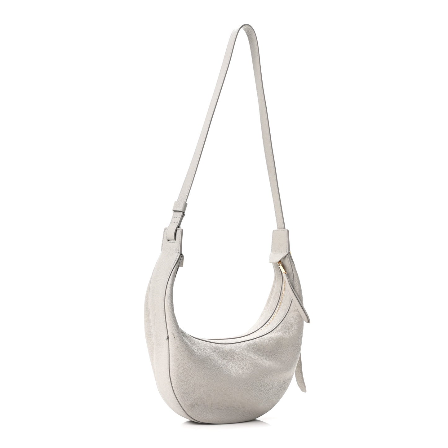Pebbled Calfskin Augustina Small Crossbody Light Grey