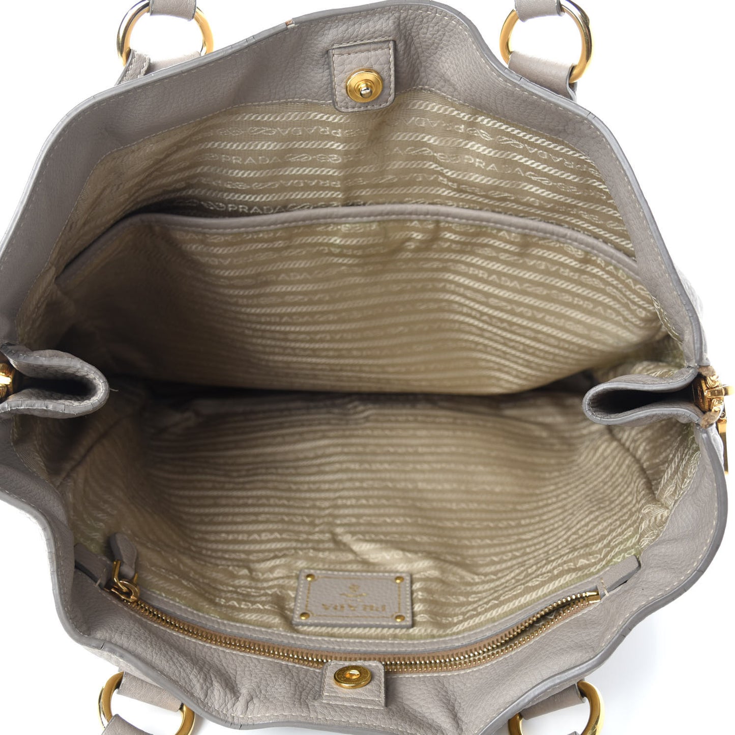 Vitello Daino Side Zip Tote Pomice