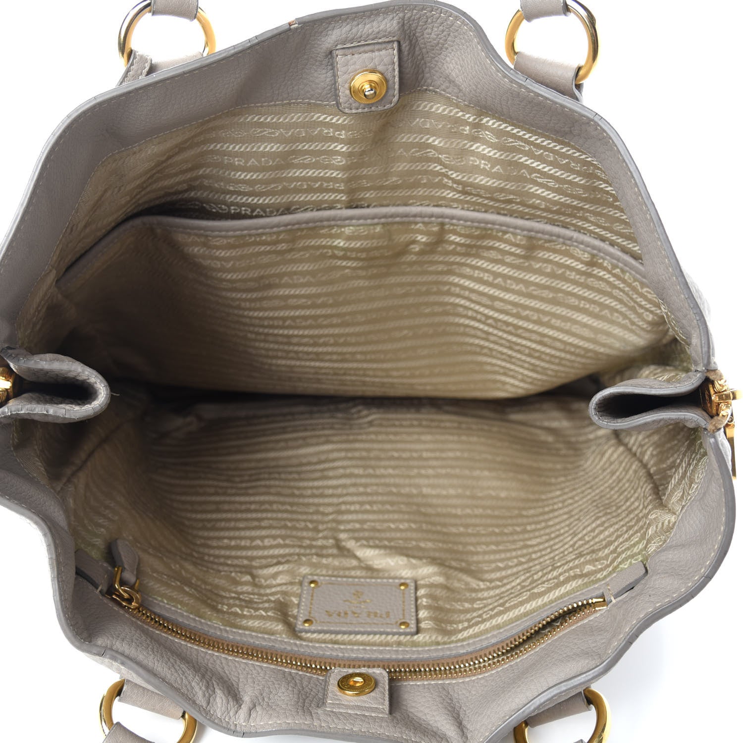 Prada Vitello Daino Side Zip Tote Pomice 5 of 27
