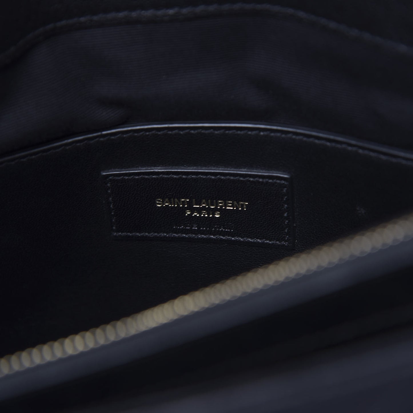 Sheepskin Matelasse Chevron Monogram Large College Satchel Black