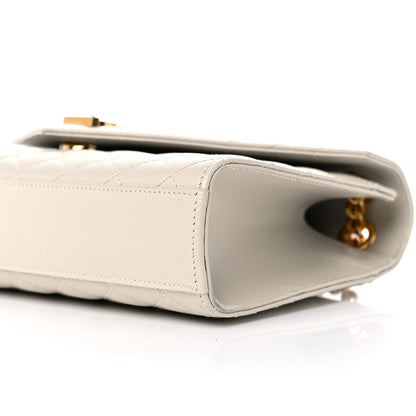 Saint Laurent Grain De Poudre Textured Mixed Matelasse Medium Triquilt Monogram Satchel Crema Soft 9 of 13