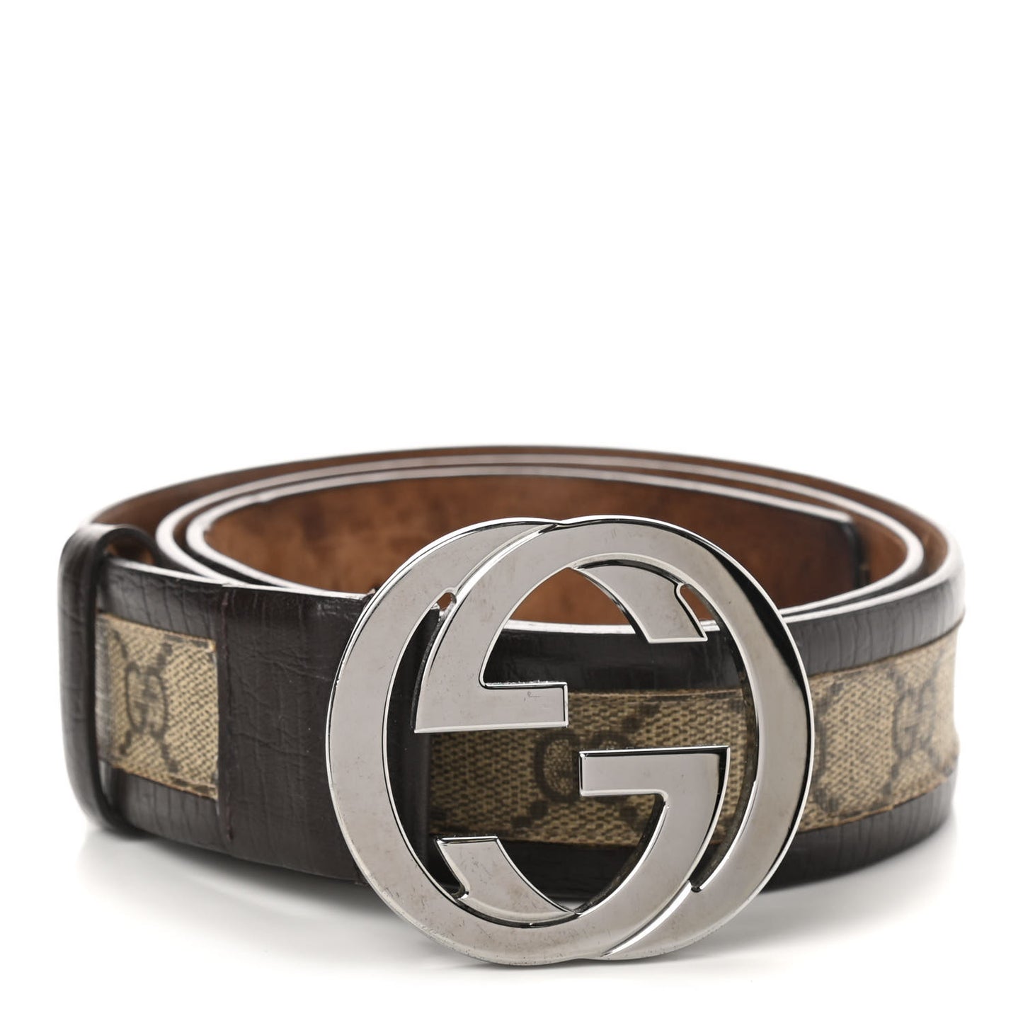 GG Supreme Monogram Niagara Lux Calfskin Interlocking G 40mm Belt 95 38 Beige Ebony Cocoa