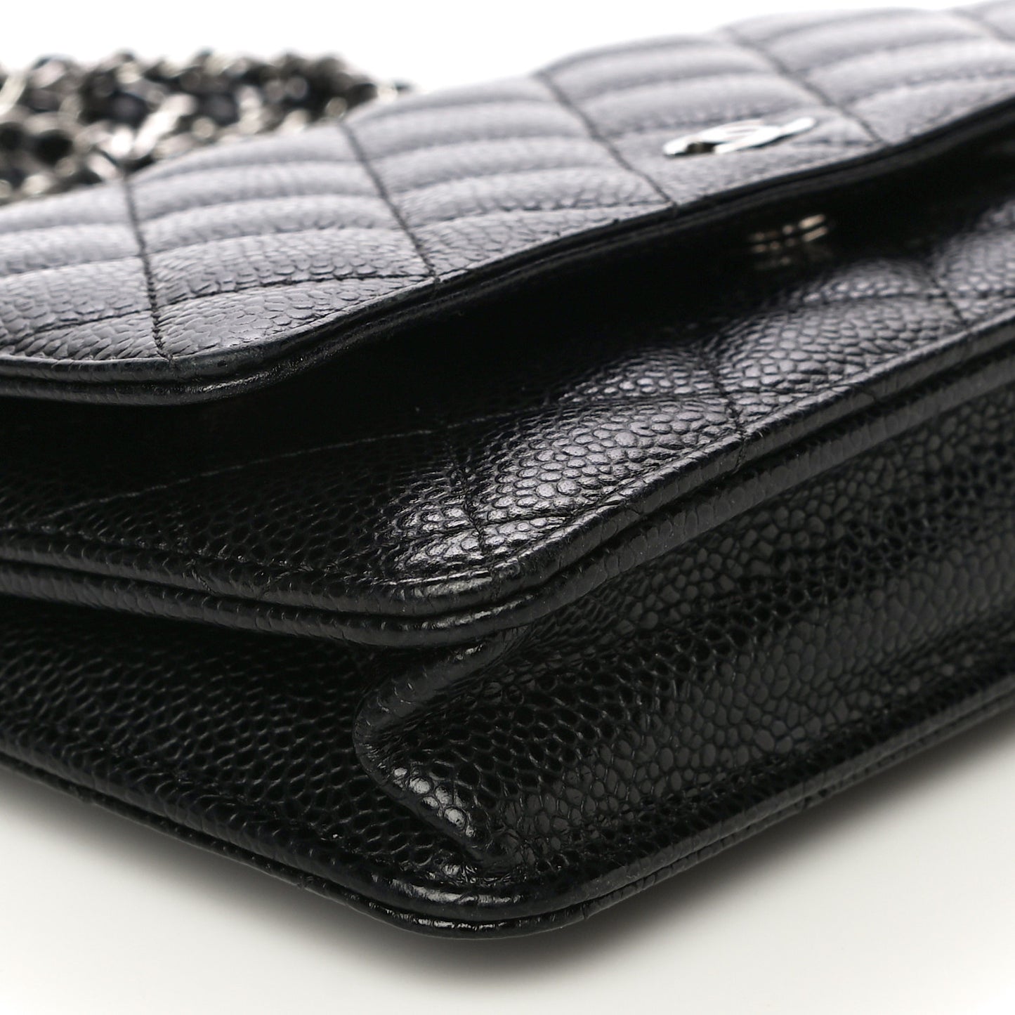 Caviar Quilted Wallet On Chain WOC Black