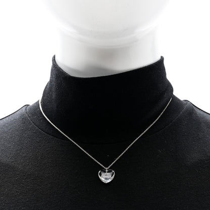 Tiffany Sterling Silver Rock Crystal Quartz Heart Necklace 2 of 4