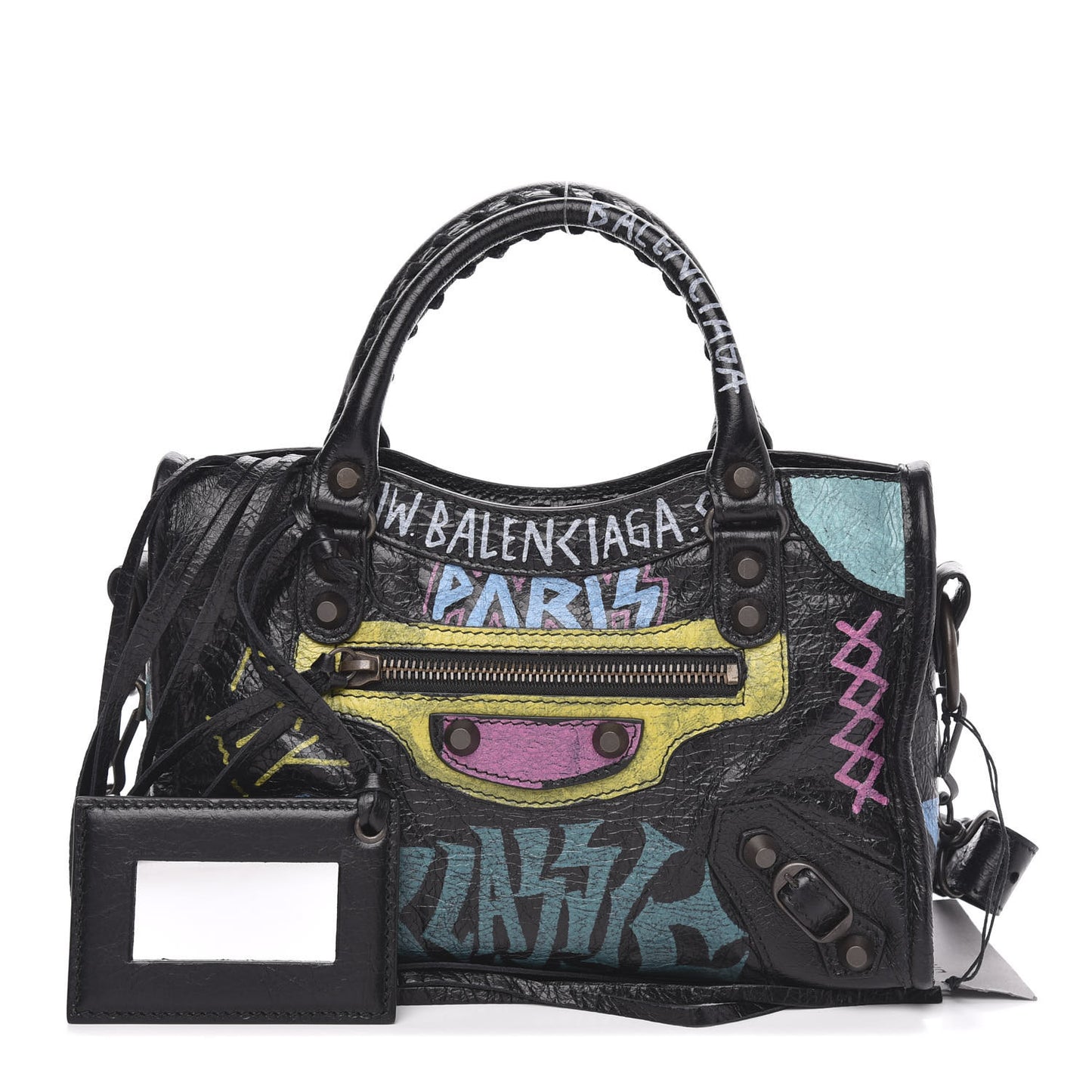 Agneau Arena Graffiti All Over Classic Hardware Mini City Black Multicolor