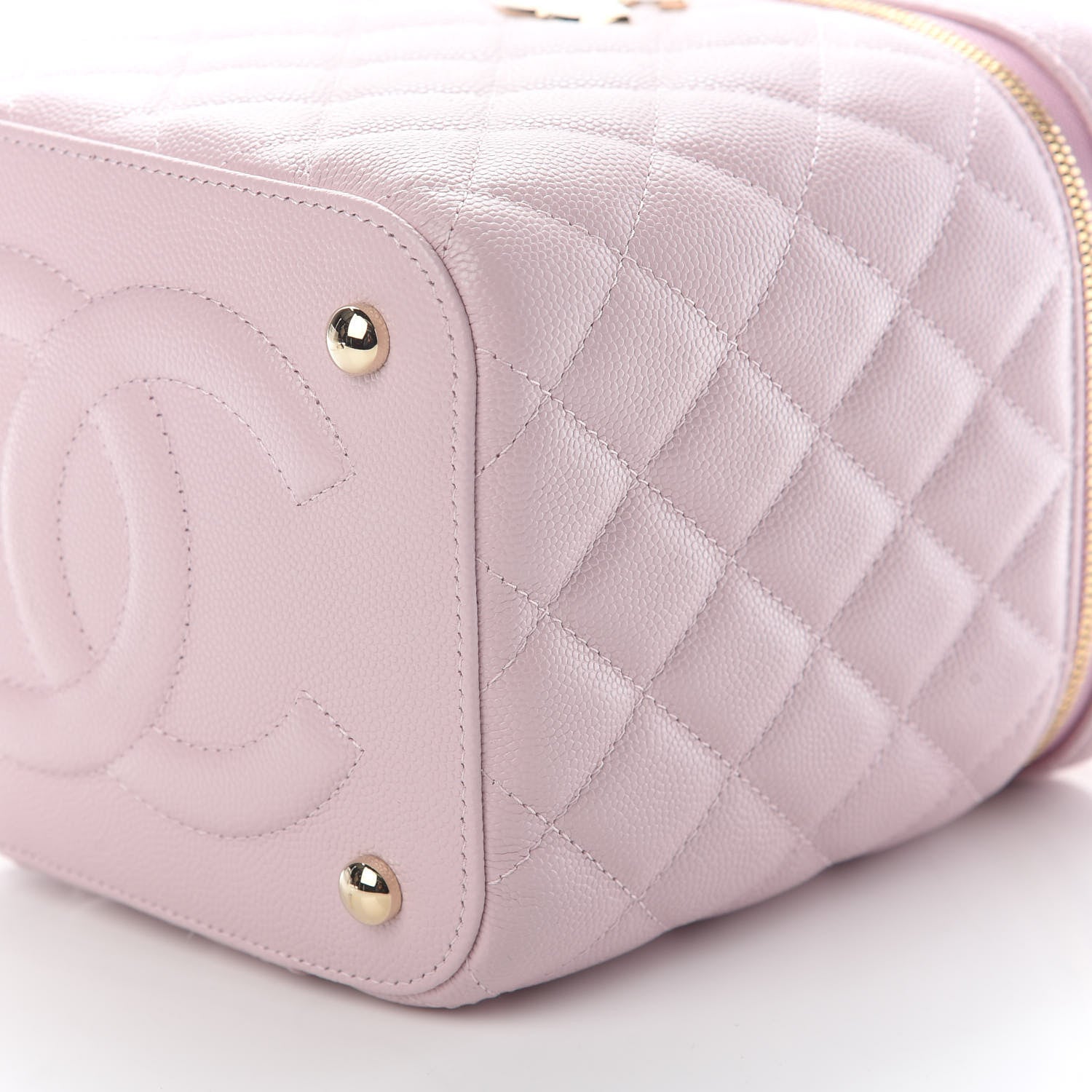 Chanel Caviar Quilted Small Top Handle Vanity Case With Chain Light Pink 9 of 9