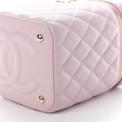 Chanel Caviar Quilted Small Top Handle Vanity Case With Chain Light Pink 9 of 9