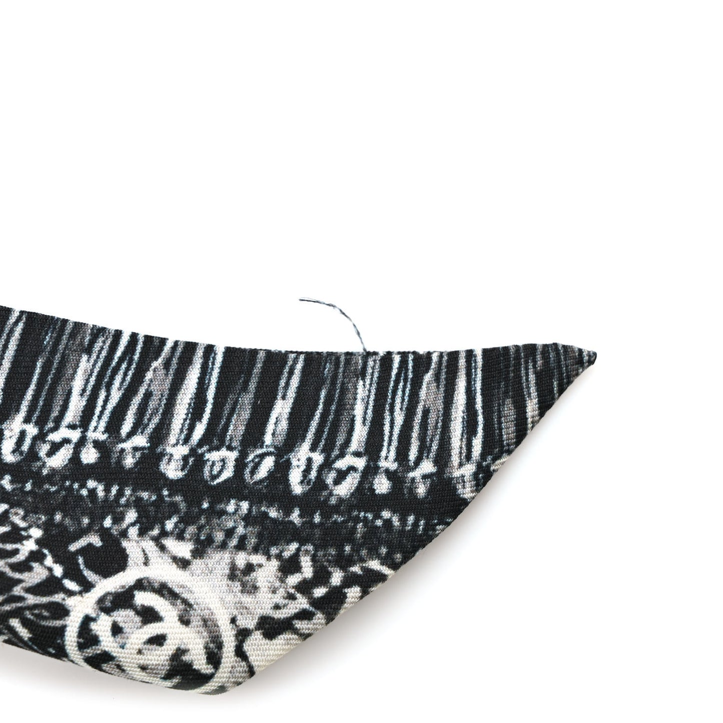 Silk CC Slim Bandeau Scarf Black White