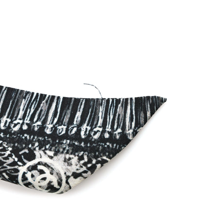 Chanel Silk CC Slim Bandeau Scarf Black White 4 of 4