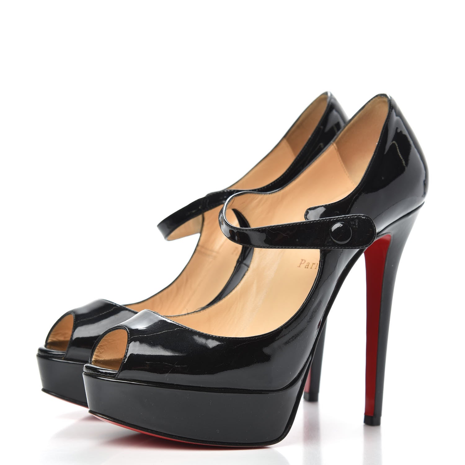 Christian Louboutin Patent Bana 140 Pumps 38.5 Black 3 of 12