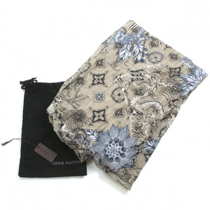 Louis Vuitton Cotton Etole Tattoo Scarf Kaki 3 of 5