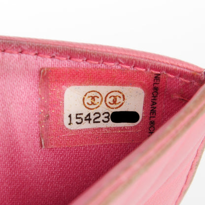 Chanel Lambskin Camellia Embossed Zipped Pocket Wallet Pink 16 of 17