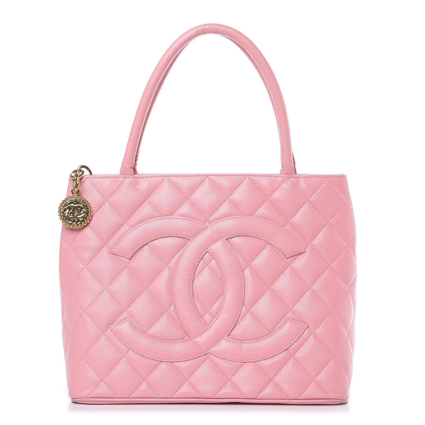 Caviar Quilted Medallion Tote Light Pink