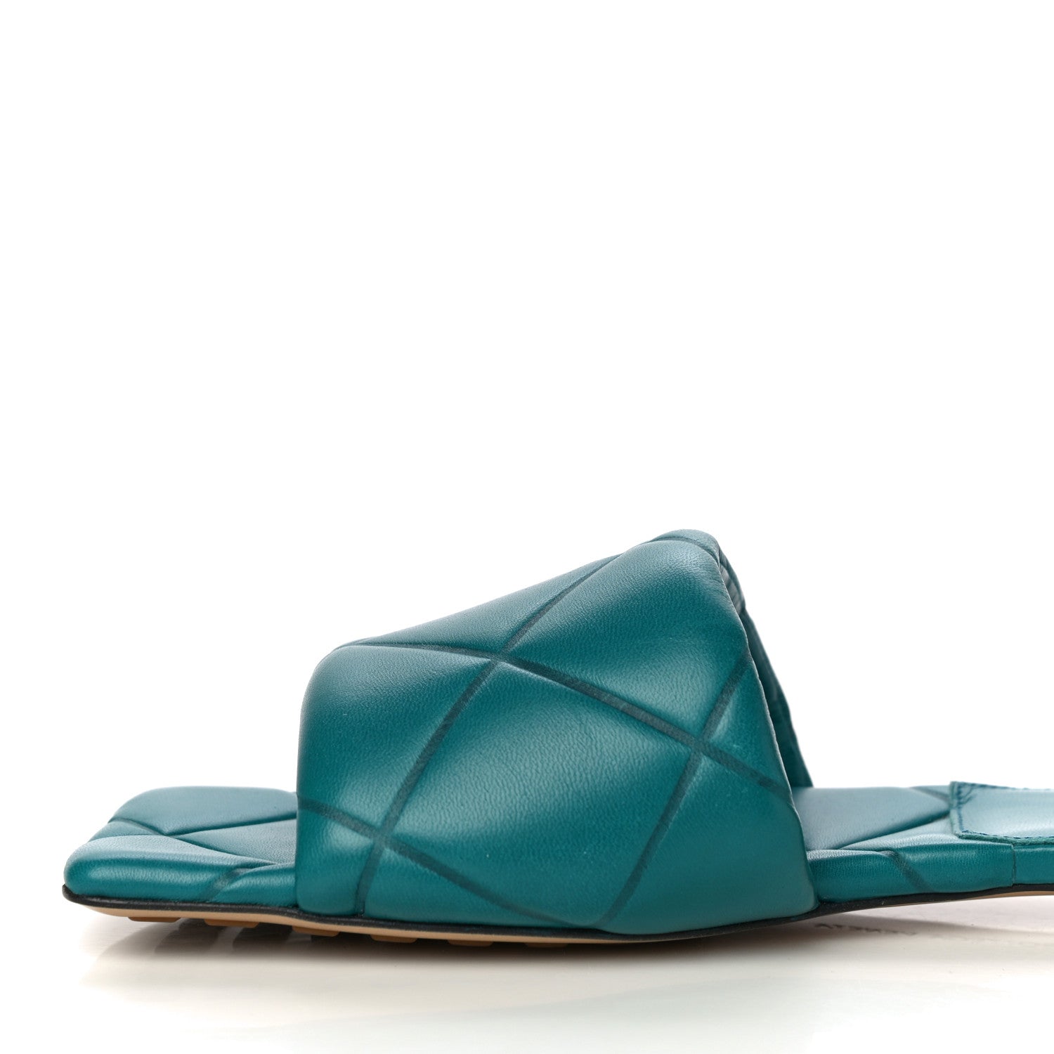 Bottega Veneta Nappa Quilted Rubber Lido Flat Sandals 39.5 Duck Green 3 of 17