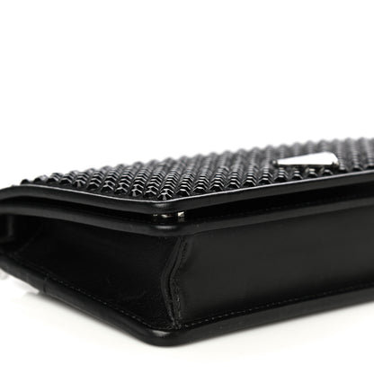 Prada Crystal Mini Wallet Chain Black 8 of 9