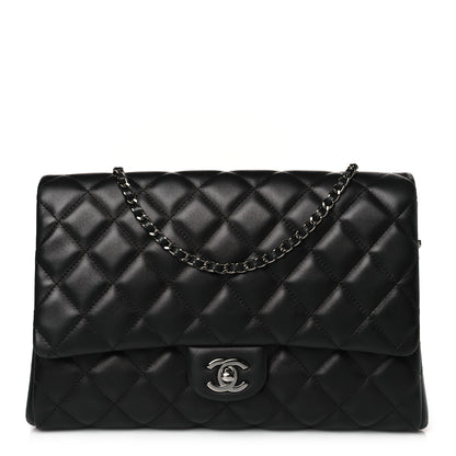 Chanel Lambskin Quilted Clutch with Chain Flap Black 1 of 10