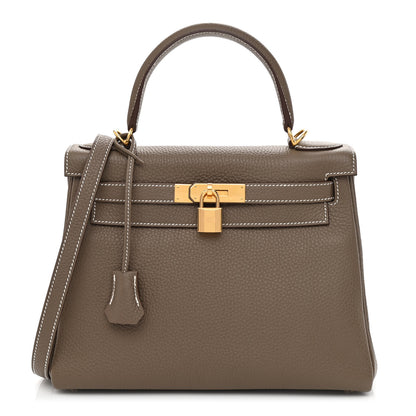 Hermes Taurillon Clemence Kelly Retourne 28 Etoupe 1 of 11