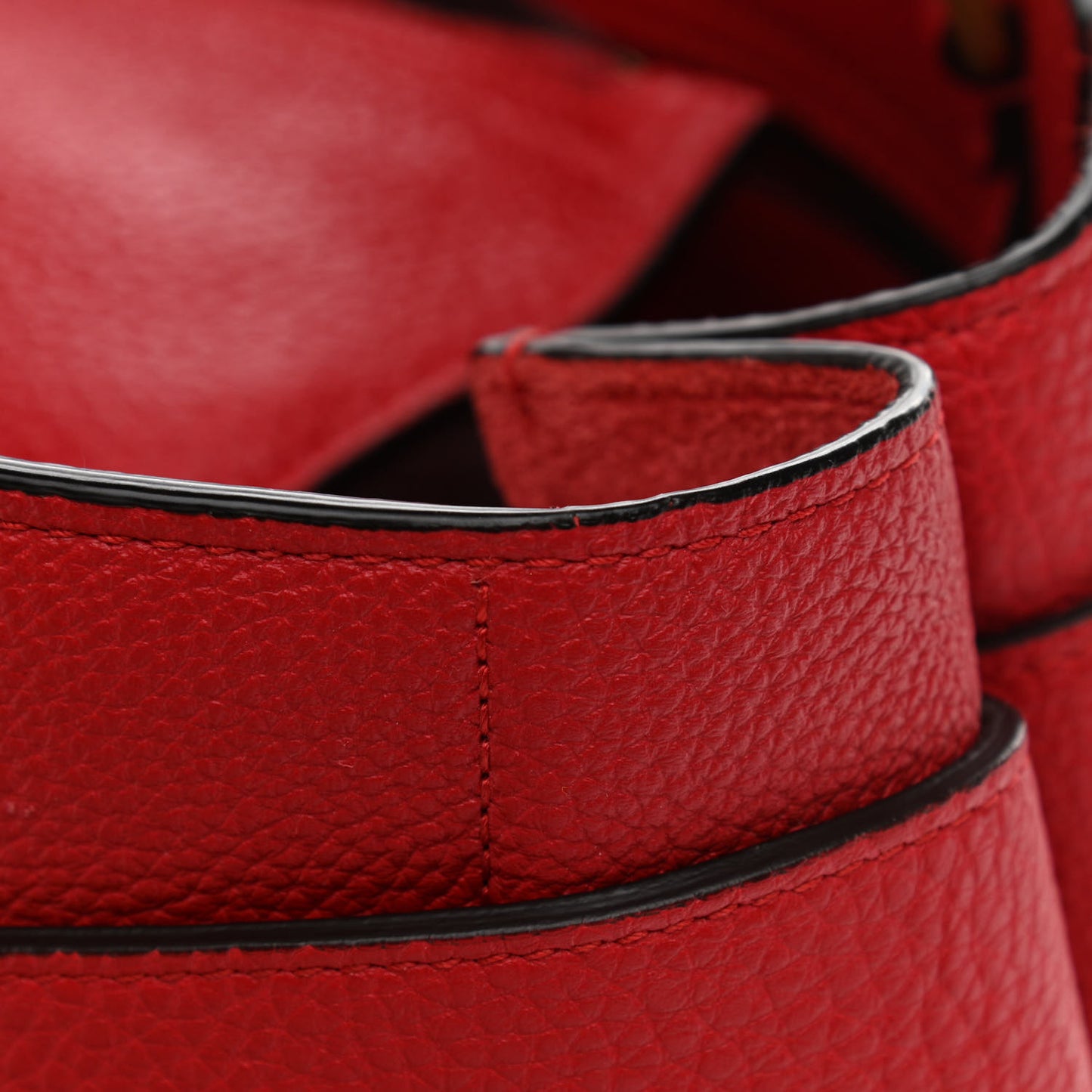 Textured Calfskin Large Bright Bit Tote Red