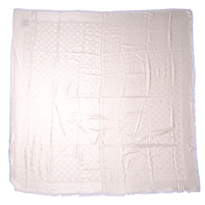 Louis Vuitton Wool Silk Monogram Shawl White 2 of 4
