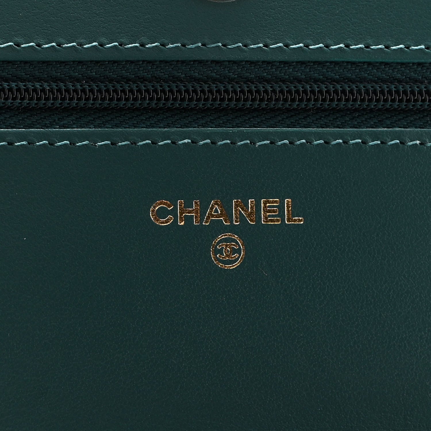 Chanel Shaded Patent Calfskin Quilted Wallet On Chain WOC Green Blue 6 of 12