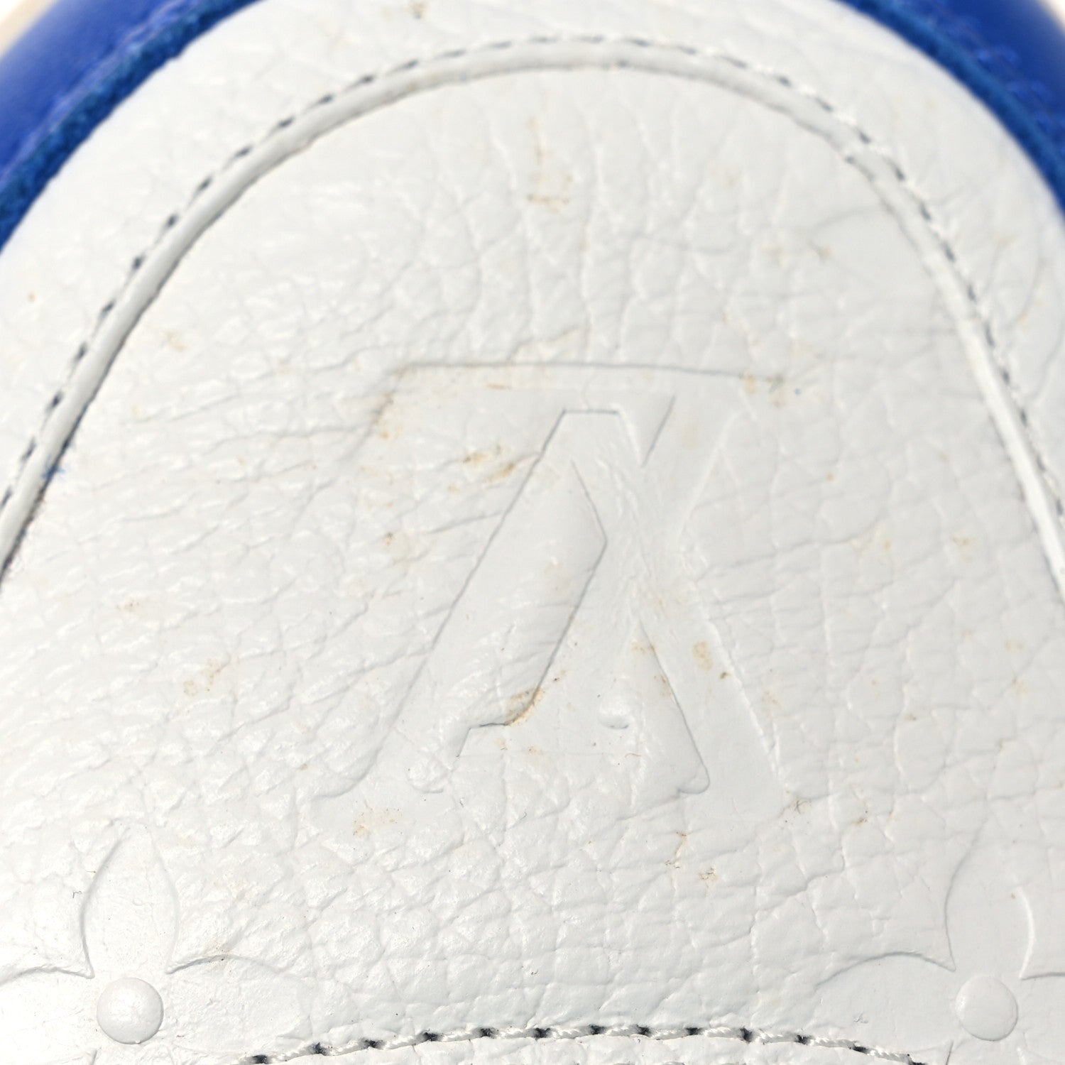 Louis Vuitton Calfskin Embossed Monogram Mens LV Trainer Sneakers 8.5 Blue 11 of 12