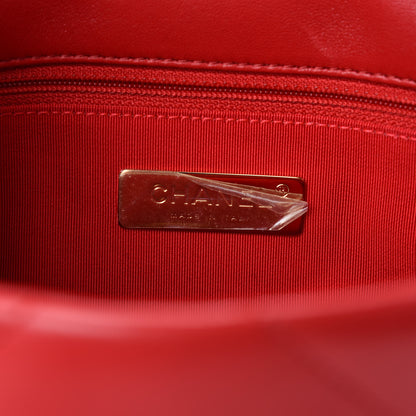 Chanel Lambskin Quilted Medium 19 Flap Red 8 of 11