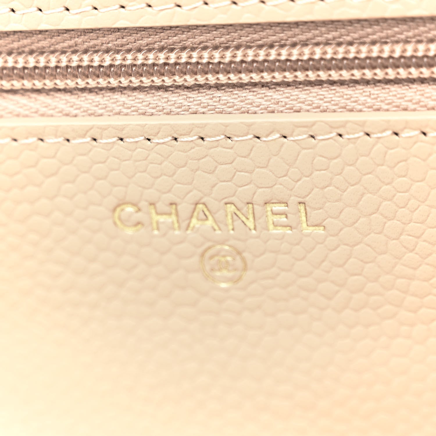 Chanel Caviar Quilted Wallet on Chain WOC Beige Clair 6 of 10