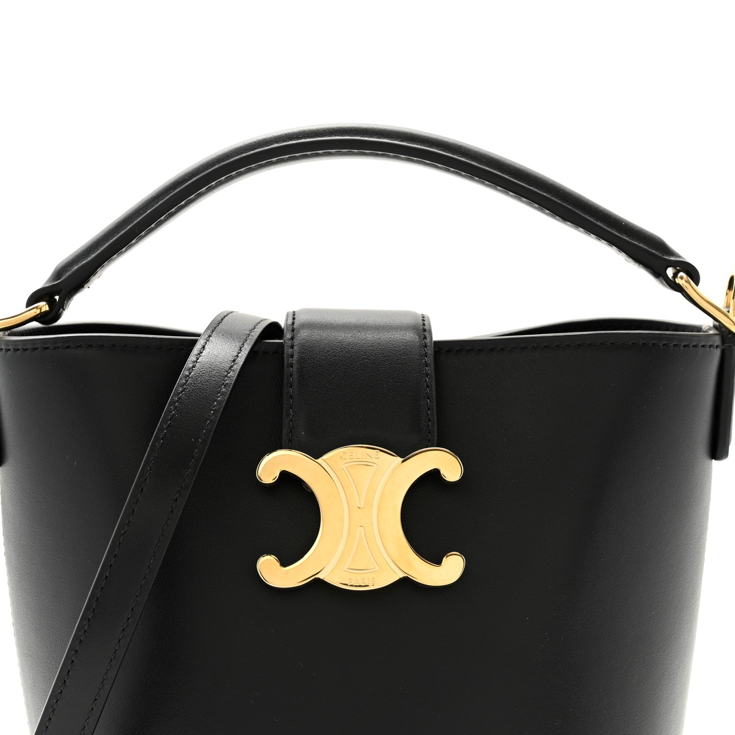 Celine Smooth Calfskin Triomphe Mini Louise Bag Black 7 of 9