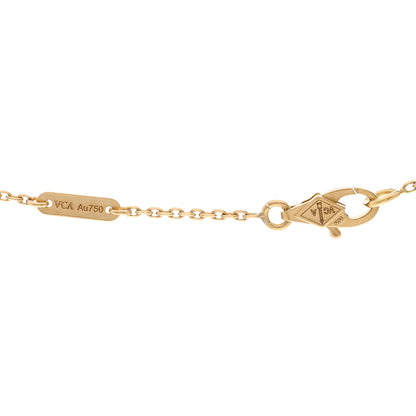 Van Cleef & Arpels 18K Yellow Gold Mother of Pearl Sweet Alhambra Pendant Necklace 4 of 5