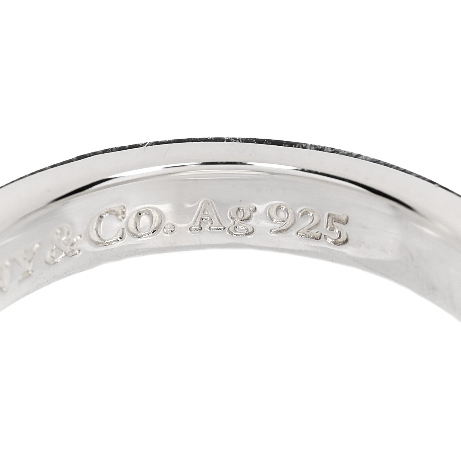Tiffany Sterling Silver Narrow 1837 Band Ring 59 8.75 5 of 5