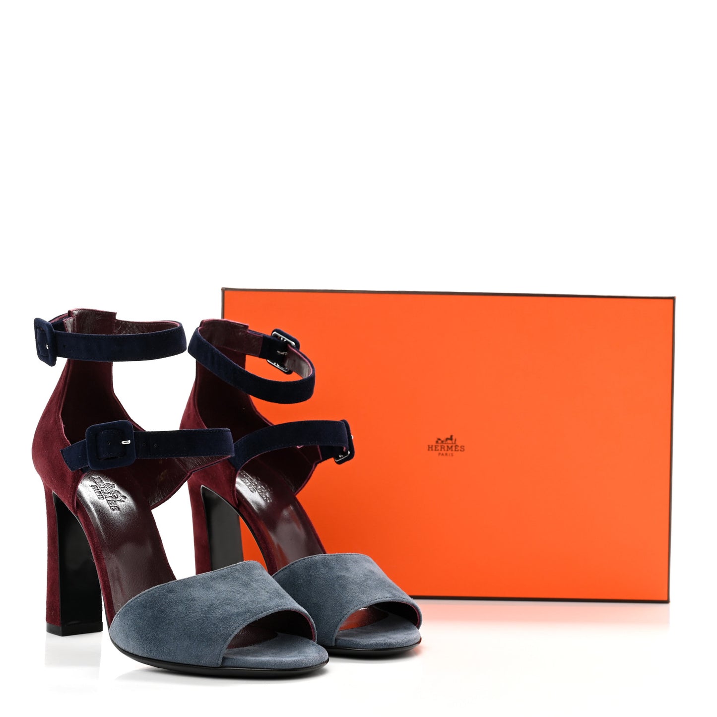 Suede Nora Sandals 36 Bleu Ardoise Marine