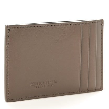 Bottega Veneta Nappa Intreccio Cassette Credit Card Holder Taupe Grey 3 of 8