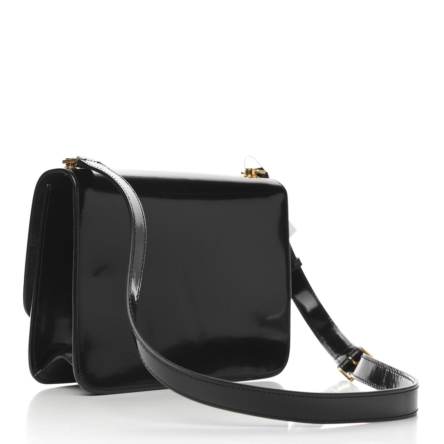 Patent Calfskin Carre Satchel Black