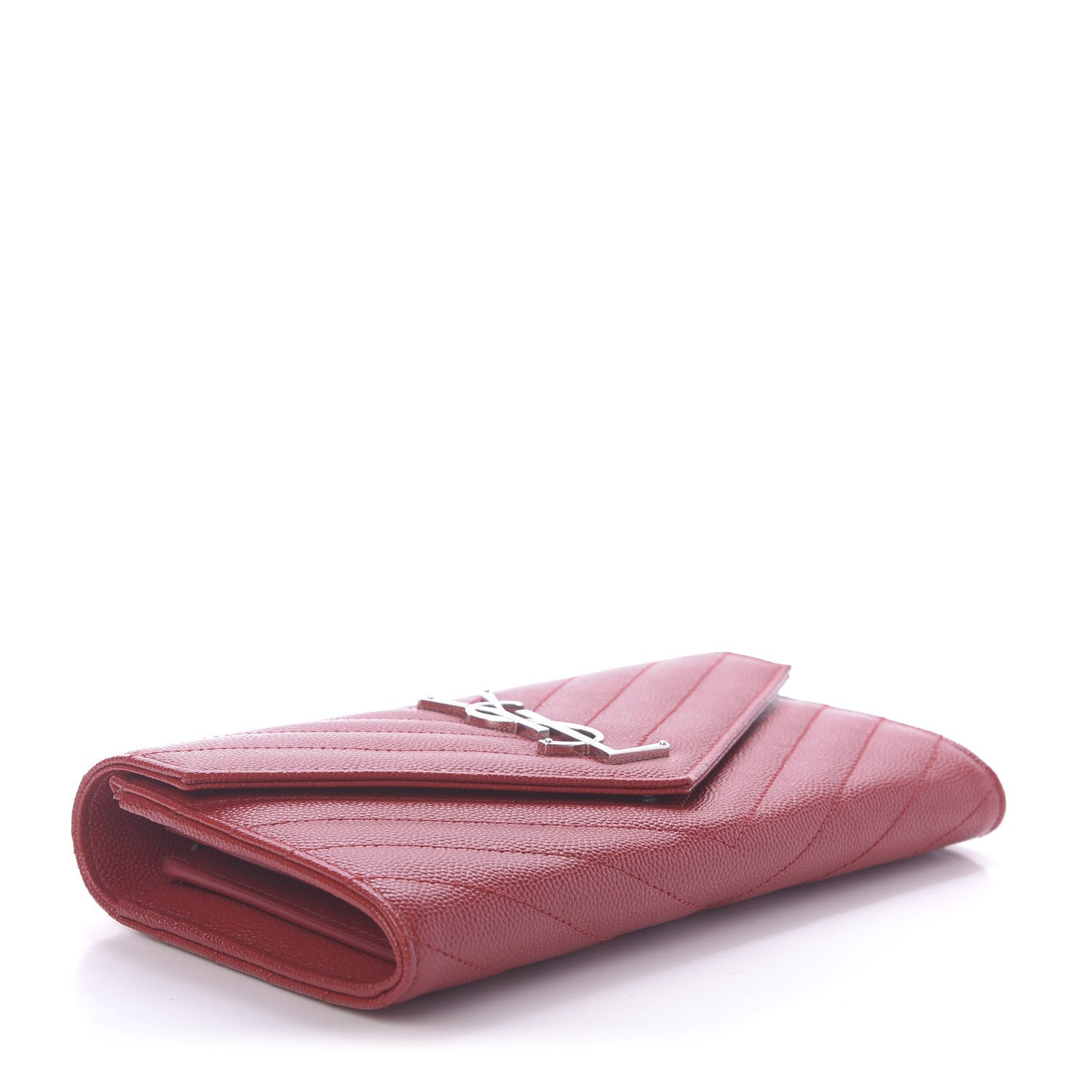 Saint Laurent Grain De Poudre Matelasse Chevron Monogram Flap Wallet Eros 4 of 11