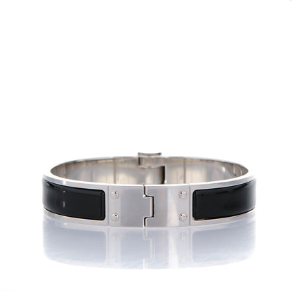 Hermes Enamel Charniere Uni Narrow Hinged Bracelet S Black 3 of 5