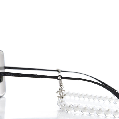 Chanel Metal Butterfly Removable Pearl Chain Sunglasses 4262 Black 8 of 10