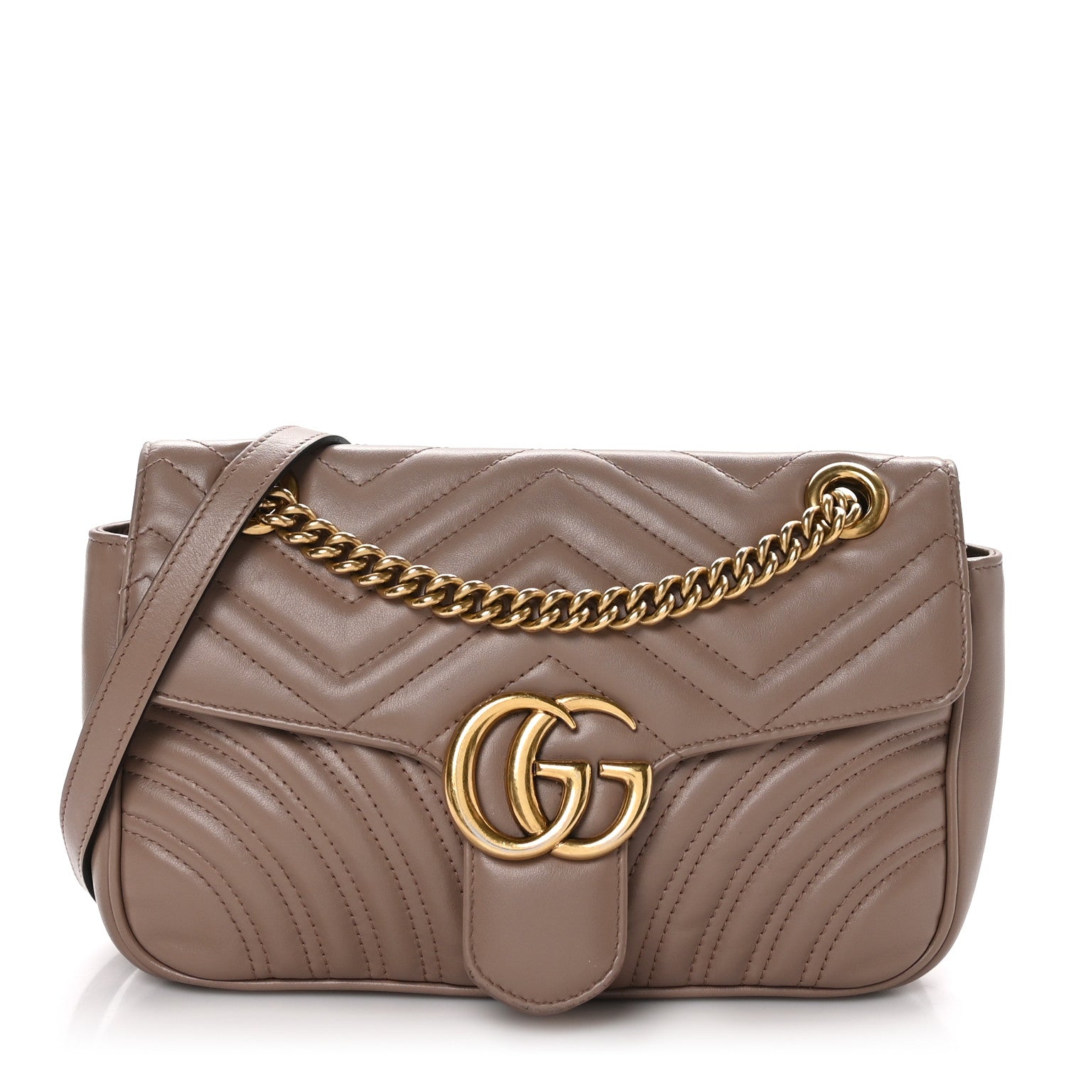 Gucci Calfskin Matelasse Small GG Marmont Shoulder Bag Porcelain Rose 1 of 11