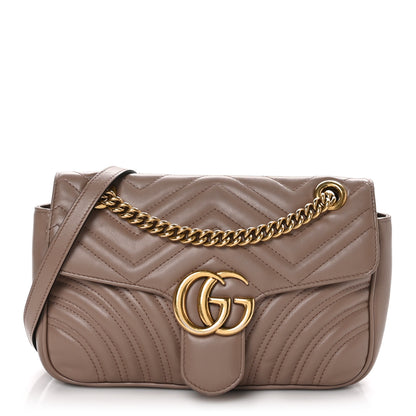 Gucci Calfskin Matelasse Small GG Marmont Shoulder Bag Porcelain Rose 1 of 11