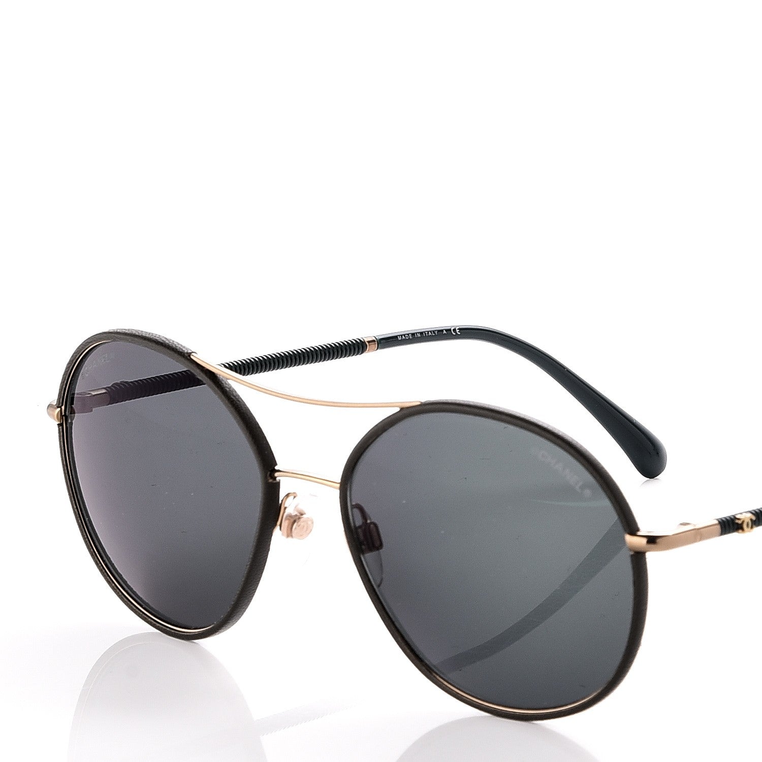 Chanel Round Pilot Sunglasses 4228-Q Dark Green 5 of 8