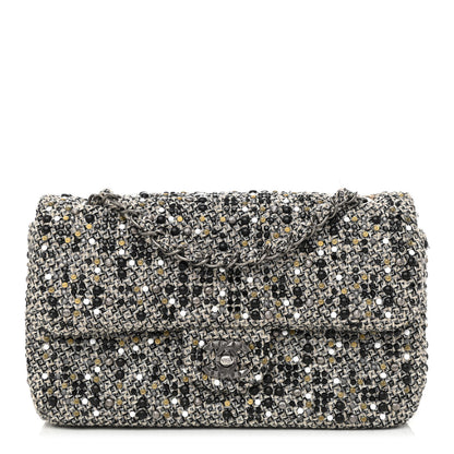 Chanel Crystal Tweed Quilted Medium Single Flap Black 1 of 15