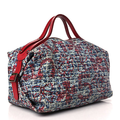 Chanel Tweed Lambskin Large Bowler Red 3 of 11
