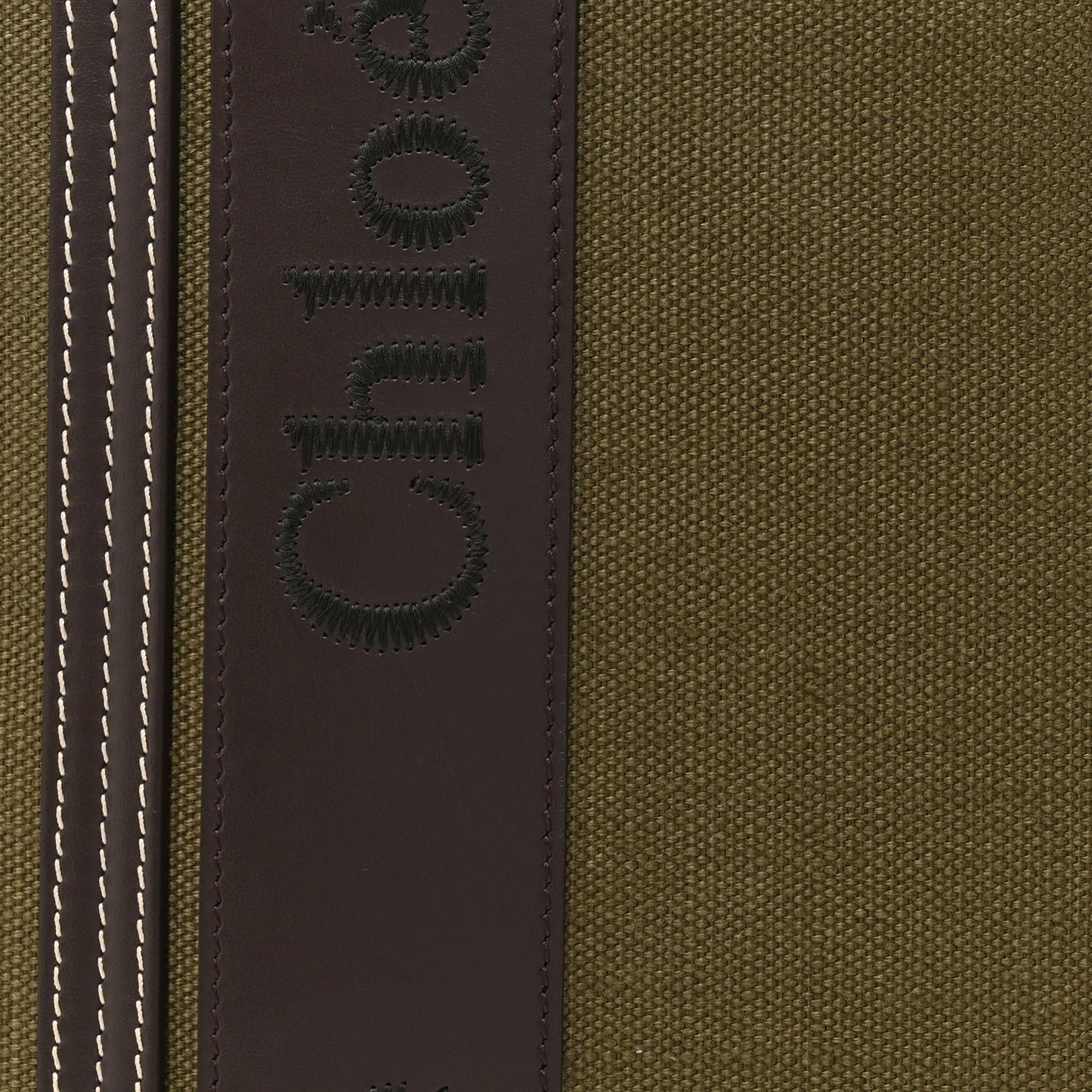 Linen Calfskin Medium Woody Tote Warm Green