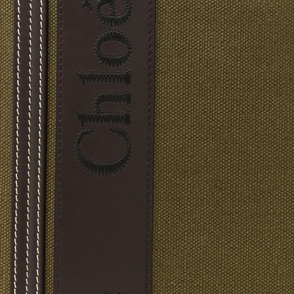 Chloe Linen Calfskin Medium Woody Tote Warm Green 8 of 14