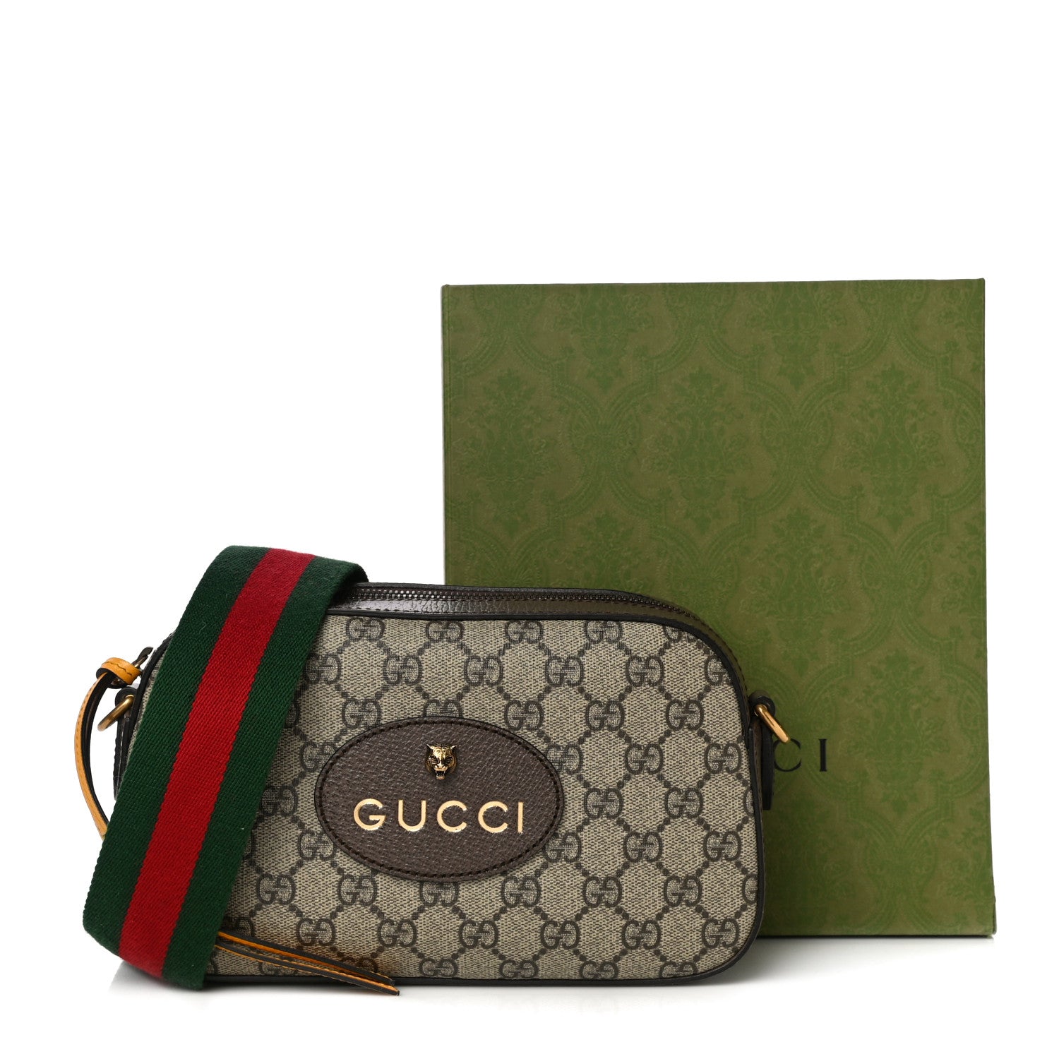 Gucci GG Supreme Monogram Web Neo Vintage Shoulder Bag Beige New Acero Crop 21 of 21