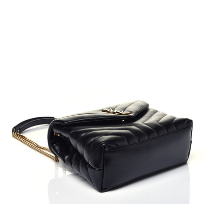Saint Laurent Calfskin Y Quilted Monogram Small Loulou Chain Satchel Black 4 of 8
