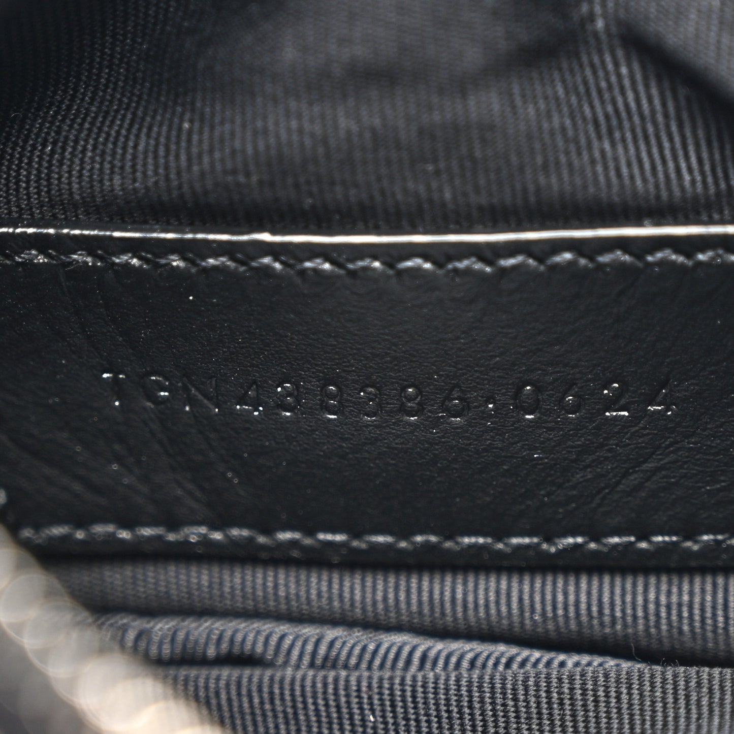 Calfskin Matelasse Monogram Key Pouch Black